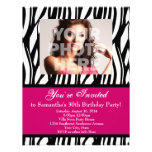 30 Pink Zebra Swirl Custom Invitations invitations