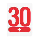 30 Plus Years Old - Red Postcards