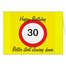 30 Road sign speed limit card