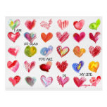 30 SO GLAD Valentine Hearts Postcard postcards