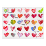30 Thank You Valentine Hearts Postcard postcards