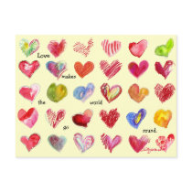 30 Valentine Hearts Postcard by lillyarts 30 Valentine Hearts Postcard