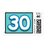 30 Year Birthday or Anniversary - Add Text Postage Stamps