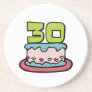 30 Year Old Birthday Cake Coaster