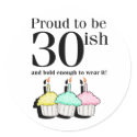 30ish Birthday stickers