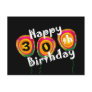 30th Birthday Colorful Balloons Post Cards