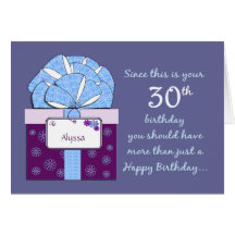 30th Birthday Customizable Card
