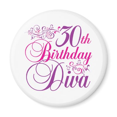 30th Birthday Diva Fridge Magnet