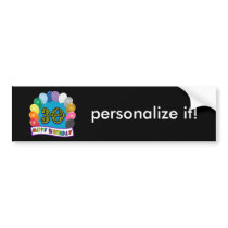 30th Birthday Gifts with Assorted Balloons Design Bumper Stickers