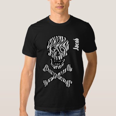 30th Birthday Goth  Zebra Skull and Crossbones V01 T-shirts