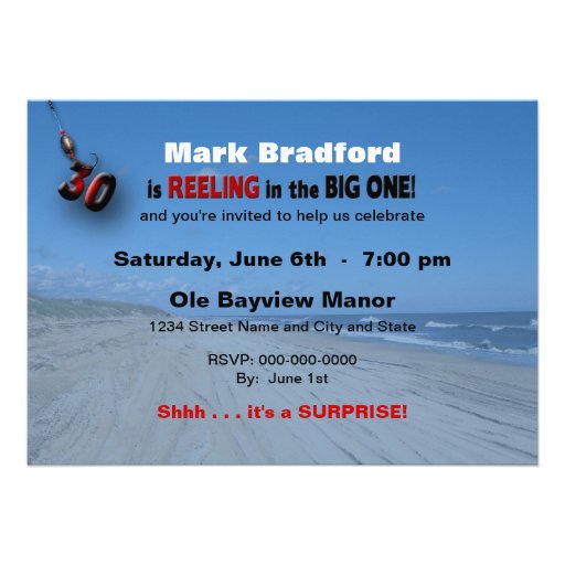 30TH Birthday Invitation - Fishing
