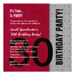 30th Birthday Modern Red Silver Black W1480 invitations