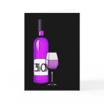 30th birthday or anniversary : wine bottle & glass greeting cards