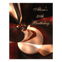 30th Birthday Party Abstract Art Cappuccino Glow invitations