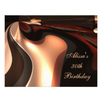 30th Birthday Party Abstract Art Chocolate Flow invitations