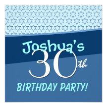 30th Birthday Party Festive Star Pattern Template Invitations