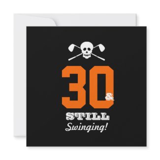30th Birthday Party Golf - Still Swinging! Custom Announcements