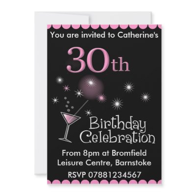 30th Birthday Party Invitation - Cocktail Glass by stylishdesigns