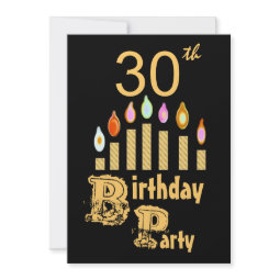 30th Birthday Party Invitation - GOLD invitation