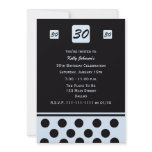 30th Birthday Party Invitation  Modern 30 in Blue