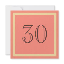 30th Birthday Party Invitation - Salmon Coral