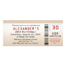 30th Birthday Party Invitation Sand Ticket