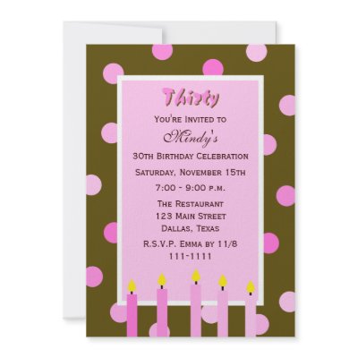 30th Birthday Party Invitations -- Pink Polka Dots by henishouseofpaper