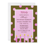 30th Birthday Party Invitations -- Pink Polka Dots