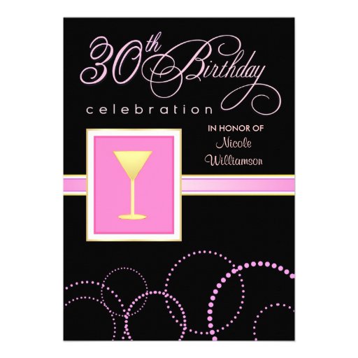 30th Birthday Party Invitations - with Monogram