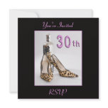 30th Birthday Party Leopard Shoe Invitation