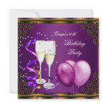 30th Birthday Party Purple Plum Gold Balloons Announcement