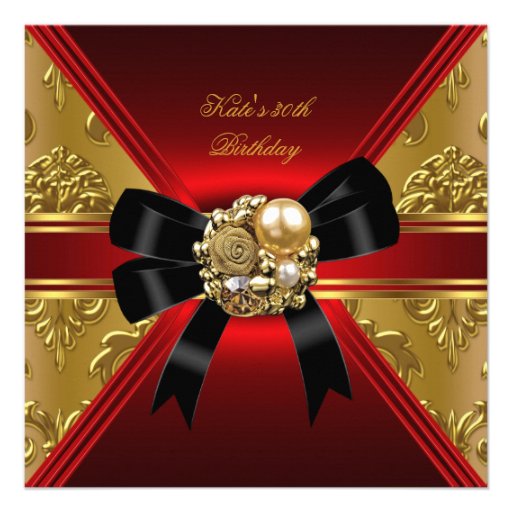30th Birthday Party Red Gold Rich Royal Black 5.25x5.25 Square Paper Invitation Card | Zazzle 30th Birthday Party Red Gold Rich Royal Black 5.25x5.25 Square Paper Invitation Card | Zazzle