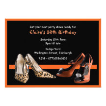 30th Birthday Party Shoes Invitation