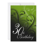30th Birthday Party Swirl Custom Announcements