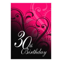 30th Birthday Party Swirl Invites