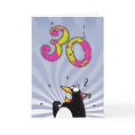 30th Birthday - Penguin Surprise Card