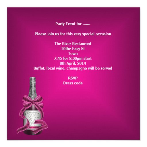 30th Birthday Pink Champagne Glasses Custom Announcements