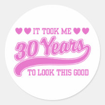 30th Birthday Round Sticker