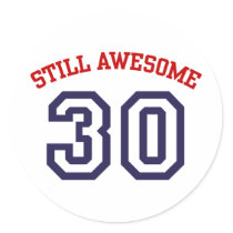 30th Birthday Round Stickers