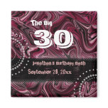30th Birthday Swag Magnet ~ Red Marbled