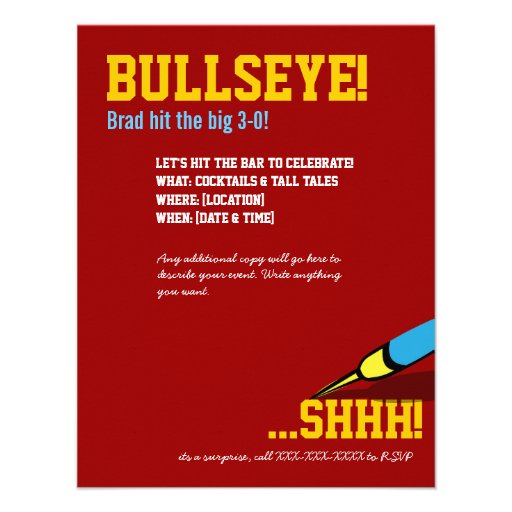 30th Birthday - Target Bullseye Invitation