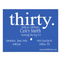 30th birthday - thirty - the big 3-0 invite