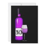 30th birthday : wine bottle & glass custom invitations
