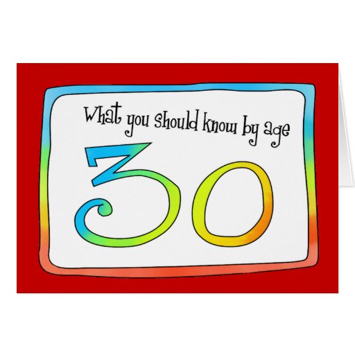 30th Birthday Words Of Wisdom Card Zazzle