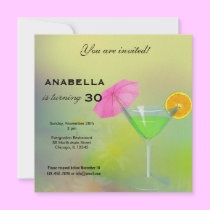 30th Cocktail Birthday Invitation