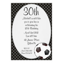 30th Party Invitation Soccer Ball invitations