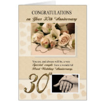 30th Pearl Wedding Anniversary Card