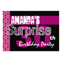 30th Surprise Birthday Party Pink Pattern Template Personalized Invites
