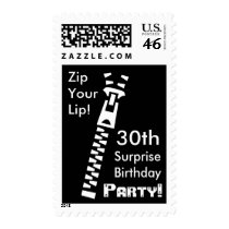 30th SURPRISE Birthday Party - Zip Your Lip! Stamps