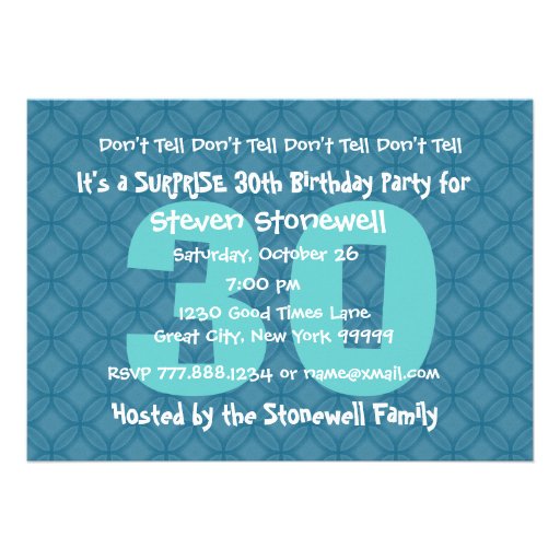 30th SURPRISE Birthday Powder Blue Circles W485 Card